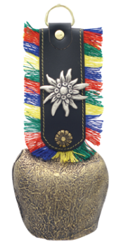 Glocke antik Fransenband Edelweiss 7cm